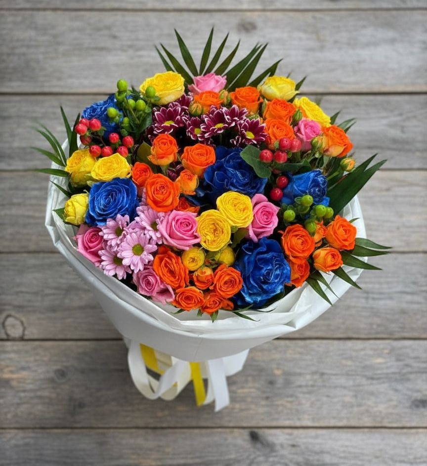 Букет цветов из: Розы и Хризантемы в Орлово