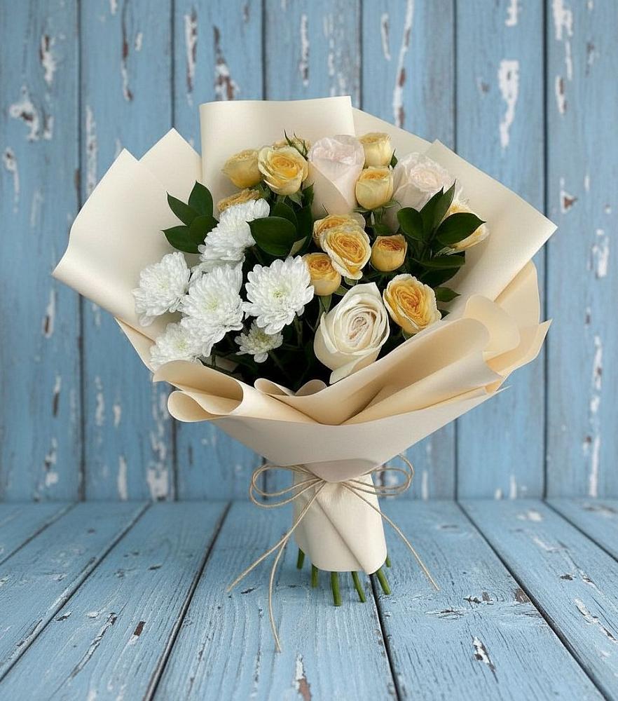 Букет цветов из: Розы и Хризантемы в Орлово