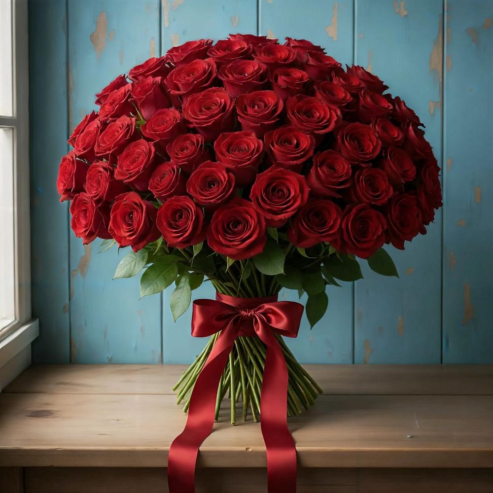 Букет Красные розы Блэк Меджик в Орлово