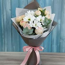 Букет цветов из:  Хризантемы и Розы в Орлово