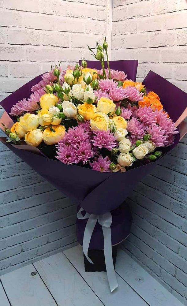 Букет цветов из: Хризантемы и Розы в Орлово