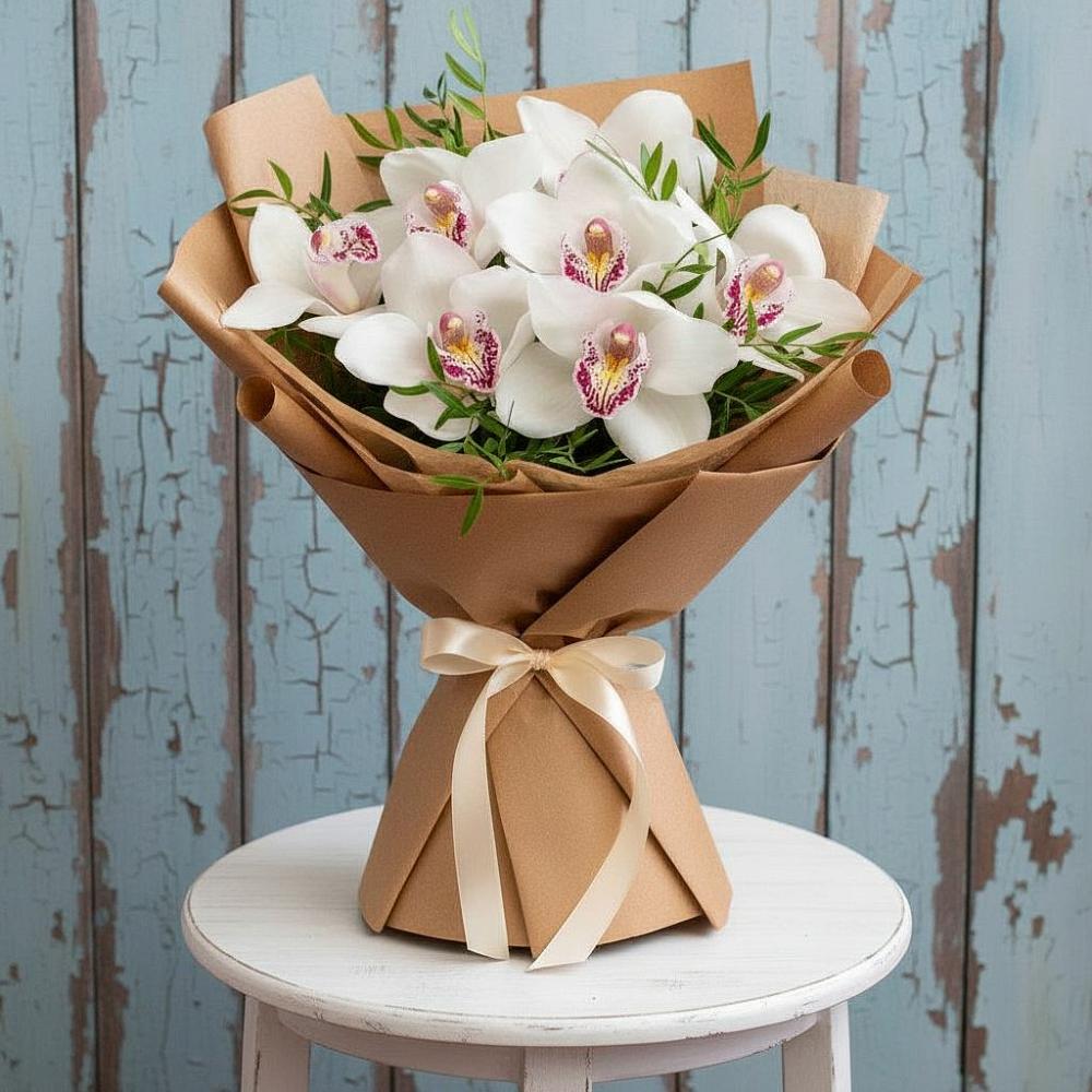 Букет цветов из: Орхидеи и Розы в Орлово