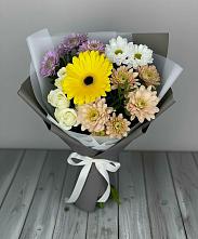 Букет цветов из:  Розы, Герберы и Хризантемы в Орлово