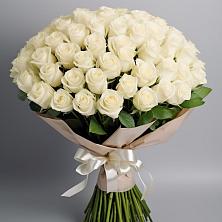 Букет 101 беля роза Белоснежка в Орлово