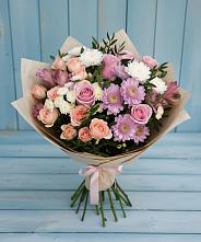 Букет цветов из:  Хризантемы, Розы и Альстромерии #REPLACE_PRED# Орлово