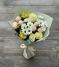 Букет цветов из:  Альстромерии, Розы и Хризантемы в Орлово