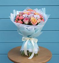 Букет цветов из:  Хризантемы и Розы в Орлово