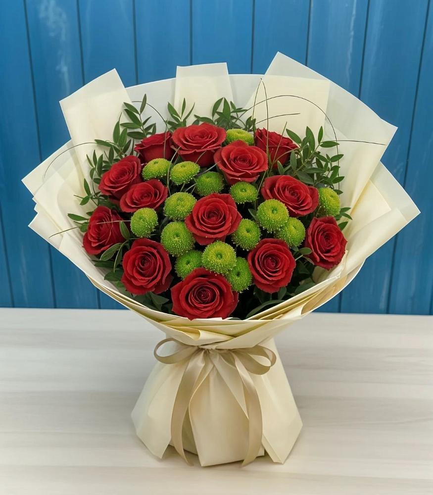 Букет цветов из: Розы и Хризантемы в Орлово